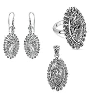 TLV D'Joy Bali Legacy Sterling Silver Dragon Ring (Size 8.0), Earrings and Pendant without Chain (19 g)