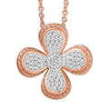 EverTrue White Diamond Accent Pendant in 18K RG Plated and Platinum Bond with Stainless Steel Necklace (20 Inches) - Sticky add to cart bar