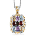 EverTrue African Amethyst Pendant in 18K YG Plated and Platinum Bond with Stainless Steel Necklace (20 Inches) 3.60 ctw - Sticky add to cart bar