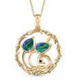 Peacock Quartz (Triplet) 1.50 ctw Pendant Necklace (18 Inches) in 18K YG Plating Sterling Silver - Sticky add to cart bar
