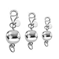 Set of 3 Sterling Silver Silver 6, 8 and 10MM Magetic Lock with 9 & 11mm Losber Clasp (3.90 g) - Sticky add to cart bar
