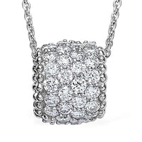 Lab Grown Diamond (SI) 1.65 ctw Pendant Necklace (18 Inches) in Rhodium Over Sterling Silver