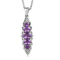 EverTrue African Amethyst 1.90 ctw Pendant Necklace 20 Inches in Stainless Steel - Sticky add to cart bar