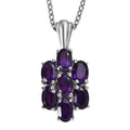 EverTrue African Amethyst 3.10 ctw Pendant Necklace 20 Inches in Stainless Steel - Sticky add to cart bar