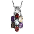EverTrue African Amethyst 3.30 ctw Floral Pendant Necklace 20 Inches in Stainless Steel - Sticky add to cart bar