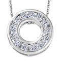 Luxuriant Lab Grown Diamond E-F VS Circle Pendant Necklace (20 Inches) in Rhodium Over Sterling Silver 1.00 ctw - Sticky add to cart bar