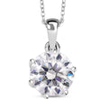 D'Joy 100 Facets Moissanite 2.15 ctw Solitaire Pendant Necklace in Rhodium Over Sterling Silver 20 Inches - Sticky add to cart bar
