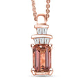 D'Joy Premium Blush Tourmaline and Moissanite 1.40 ctw Blush Deco Pendant Necklace in 18K Vermeil Rose Gold Over Sterling Silver 20 Inches - Sticky add to cart bar