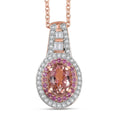 Luxoro AAA Blush Tourmaline, Pink Sapphire and I2 Diamond 1.25 ctw Blush Majesty Pendant Necklace 20 Inches in 10K Rose Gold - Sticky add to cart bar
