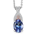 D'Joy Premium Tanzanite, Natural Pink and White Diamond 1.25 ctw Infinity Bliss Pendant Necklace 20 Inches in 18K Vermeil RG and Rhodium Over Sterling Silver - Sticky add to cart bar
