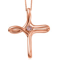 D'Joy Champagne Apatite 0.25 ctw Cross Pendant Necklace 20 Inches in 18K Vermeil Rose Gold Over Sterling Silver - Sticky add to cart bar