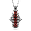 EverTrue Mozambique Garnet Pendant Necklace (20 Inches) in Stainless Steel 3.00 ctw - Sticky add to cart bar