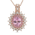 D'Joy Martha Rocha Kunzite, Multi Gemstone Dahlia Bloom Pendant Necklace (20 Inches) in 18K Vermeil RG Over Sterling Silver 3.80 ctw - Sticky add to cart bar