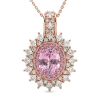 D'Joy Martha Rocha Kunzite, Multi Gemstone Dahlia Bloom Pendant Necklace (20 Inches) in 18K Vermeil RG Over Sterling Silver 3.80 ctw