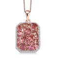 D'Joy Premium Blush Tourmaline and White Zircon 4.40 ctw Blush Mirage Pendant Necklace in 18K Vermeil Rose Gold Over Sterling Silver 20 Inches - Sticky add to cart bar