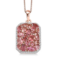 D'Joy Premium Blush Tourmaline and White Zircon 4.40 ctw Blush Mirage Pendant Necklace in 18K Vermeil Rose Gold Over Sterling Silver 20 Inches
