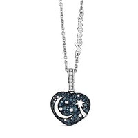 GP Blue Diamond (IR), White Diamond Pendant in Rhodium Over Sterling Silver (6.86 g) 1.04 ctw