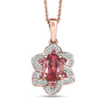 D'Joy Red Apatite and Multi Gemstone 1.50 ctw Blazing Bloom Pendant Necklace 20 Inches in 18K Vermeil Rose Gold Over Sterling Silver - Sticky add to cart bar