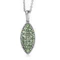 J Francis Embellished with Peridot Crystal by Swarovski Celestial Fern Pendant Necklace (20 Inches) in Stainless Steel - Sticky add to cart bar