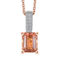 Luxuriant Premium Blush Tourmaline and Lab Grown Diamond 1.85 ctw Crownlight Pendant Necklace 20 Inches in 10K White and Rose Gold - Sticky add to cart bar