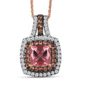 D'Joy Red Apatite and Multi Gemstone 2.35 ctw Crown Inferno Pendant Necklace in 18K Vermeil Rose Gold Over Sterling Silver 20 Inches - Sticky add to cart bar