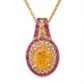 D'Joy Madagascar Yellow Sapphire and Pink Sapphire 2.40 ctw Solstice Royale Pendant Necklace in 18K Vermeil Yellow Gold Over Sterling Silver 20 Inches - Sticky add to cart bar