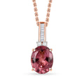 Luxoro Red Apatite and G-H I2 Diamond 3.00 ctw Firelight Crown Pendant Necklace in 10K Rose Gold 20 Inches - Sticky add to cart bar