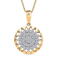 Lab Grown Diamond (SI-GH) 0.75 ctw Pendant Necklace in Vermeil YG Over Sterling Silver (20 Inches)