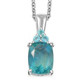 D'Joy Dean Teal Fluorite (IR) and Blue Apatite 2.60 ctw Ocean Glow Pendant Necklace in Platinum Over Sterling Silver 20 Inches - Sticky add to cart bar