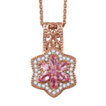 D'Joy Premium Mahenge Spinel and White Zircon 0.90 ctw Floral Regalia Pendant Necklace 20 Inches in 18K Vermeil Rose Gold Over Sterling Silver - Sticky add to cart bar