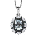 D'Joy Tanzanite, White and Yellow Diamond (0.40 cts) Pendant Necklace (20 Inches) in Rhodium Over Sterling Silver 1.70 ctw - Sticky add to cart bar