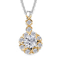 D'Joy Moissanite 0.80 ctw Pendant Necklace in 18K Vermeil YG and Rhodium Over Sterling Silver 20 Inches - Sticky add to cart bar
