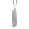 J Francis Embellished with Zirconia by Swarovski 4.15 ctw Crownline Pendant Necklace 20 Inches in Platinum Over Sterling Silver - Sticky add to cart bar