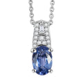 Luxoro AAA Ceylon Sapphire and Diamond 1.10 ctw Celestial Night Sky Pendant Necklace in 10K White Gold 20 Inches - Sticky add to cart bar