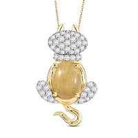 Golden Rutilated Quartz Pendant 4.41 ctw Necklace in Vermeil YG Over Sterling Silver 20 Inches