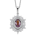 D'Joy Royal Lavender Spinel and Moissanite 1.50 ctw Regal Spark Pendant Necklace in Rhodium Over Sterling Silver 20 Inches - Sticky add to cart bar