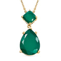 D'Joy Green Onyx 11.25 ctw Pendant Necklace 20 Inches in 14K Yellow Gold Over Sterling Silver - Sticky add to cart bar