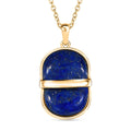 EverTrue Lapis Lazuli 8.00 ctw Pendant in 18K YG Plated with ION Plated YG Stainless Steel Necklace 20 Inches - Sticky add to cart bar