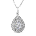 D'Joy Moissanite 2.60 ctw Eternal Glow Pendant Necklace 20 Inches in Rhodium Over Sterling Silver - Sticky add to cart bar