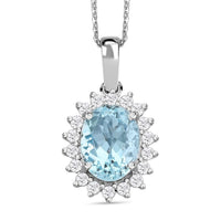 Certified & Appraised Iliana AAA Santa Maria Aquamarine and SI Diamond 1.40 ctw Pendant Necklace in 18K White Gold 18 Inches