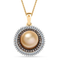 TLV D'Joy South Sea Golden Cultured Pearl 9-11mm, Yellow Diamond (IR), Diamond Pendant Necklace (20 Inches) in 18K Vermeil YG Over Sterling Silver 0.50 ctw - Sticky add to cart bar