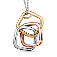 D'Joy Interlocking Pendant Necklace (20 Inches) in 18K Vermeil YG, RG and Rhodium Over Sterling Silver 6.60 Grams