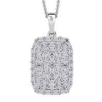 Luxuriant Lab Gronw Diamond G-H SI 1.00 ctw Pendant Necklace in Rhodium Over Sterling Silver 20 Inches