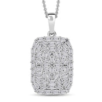 Luxuriant Lab Gronw Diamond G-H SI 1.00 ctw Pendant Necklace in Rhodium Over Sterling Silver 20 Inches