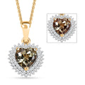 D'Joy AAA Turkizite and Moissanite 2.15 ctw Heart of Twilight Pendant Necklace in 18K Vermeil Yellow Gold Over Sterling Silver 20 Inches - Sticky add to cart bar