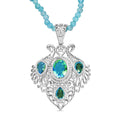 D'Joy AAA Malagasy Labradorite and Apatite 77.00 ctw Pendant Necklace in 18K Vermeil RG and Rhodium Over Sterling Silver 18 Inches - Sticky add to cart bar