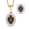 Luxoro AAA Madagascar Color Change Garnet and I2 Diamond 1.20 ctw Starry Bloom Pendant Necklace in 10K Yellow Gold 20 Inches - Sticky add to cart bar