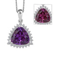Certified & Appraised Luxuriant AAA Lab Grown Purple Sapphire and E-F VS Lab Grown Diamond 5.27 ctw Pendant Necklace in 10K White Gold 18 Inches - Sticky add to cart bar