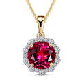 Certified & Appraised AAA Luxuriant Bixbite (LG) and E-F VS Lab Grown Diamond 3.51 ctw Pendant Necklace in 10K Yellow Gold 18 Inches - Sticky add to cart bar