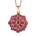 D'Joy African Ruby (FF) 5.80 ctw Pendant Necklace in 18K Vermeil Yellow Gold Over Sterling Silver 20 Inches - Sticky add to cart bar